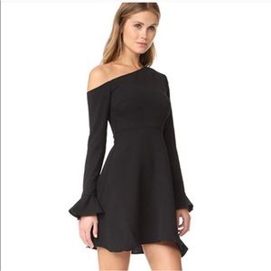 Likely Reese Dress Asymmetrical Long Sleeve Black Size 10 REVOLVE